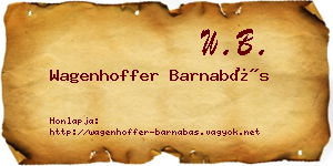Wagenhoffer Barnabás névjegykártya